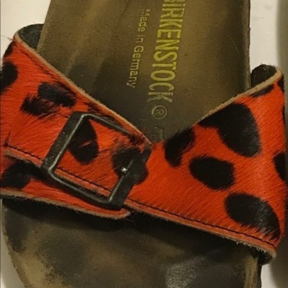 RARE Birkenstock Madrid in orange black leopard - Picture 3 of 7